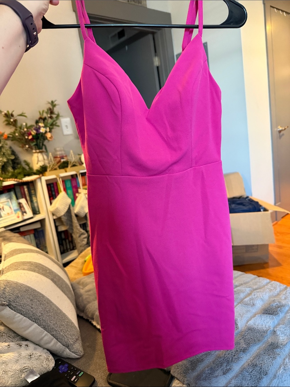 B Darlin Hot Pink Spaghetti Strap Mini Dress